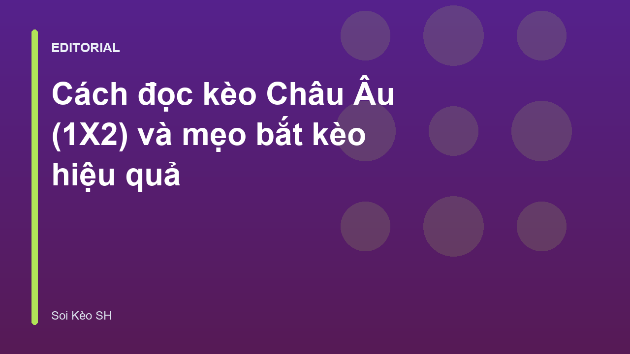 Hướng dẫn đọc kèo Châu Âu 1X2 cho người mới bắt đầu